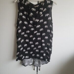 Lightweight elephant hi-low tank top